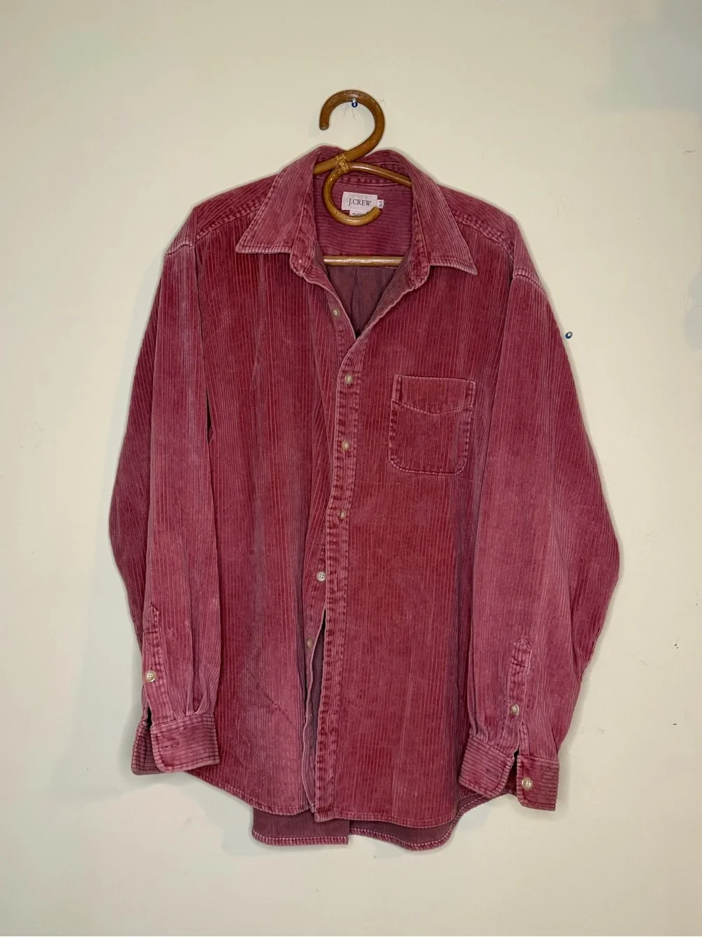 J. Crew Men’s Corduroy Shirt Jacket in Faded Berry Pink